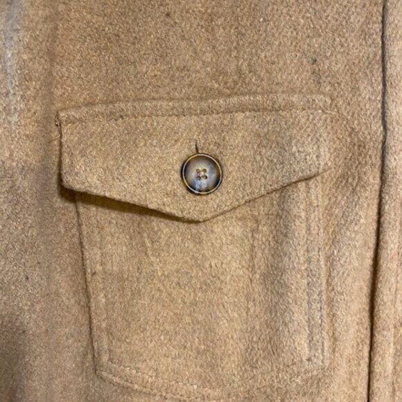 Bluenotes' Tan Camel Wool Blend Shacket Shirt Jacket Size L/G Large - Picture 3 of 9